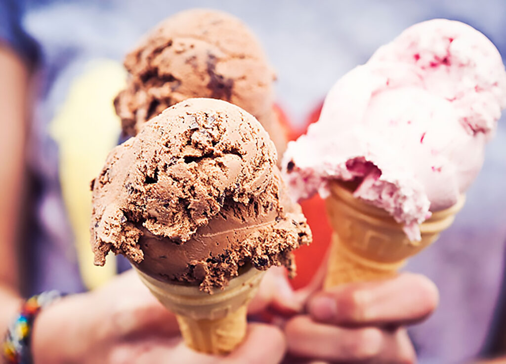 People holding ice cream