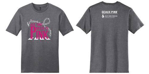 medium Geaux Pink Grey Tshirt